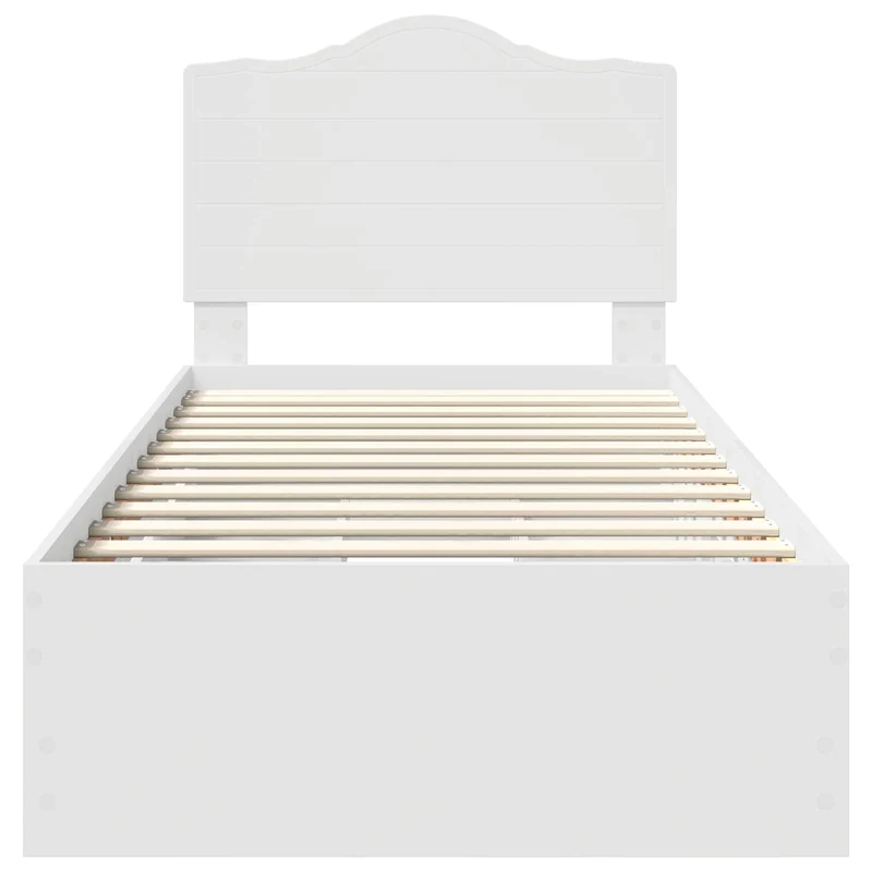 Bed Frame with Drawer White 75 x 190 cm Engineer Wood