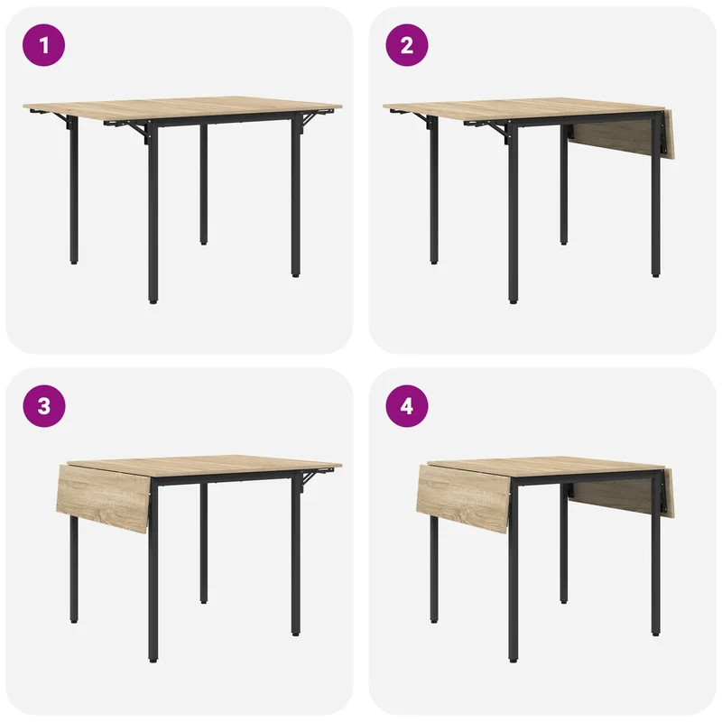 Extendable Dining Table 120 x 81.5 x 75 cm Engineered Wood