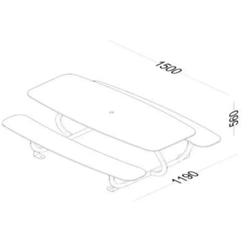 Table ovale en acier avec assises pour enfants - TINY
