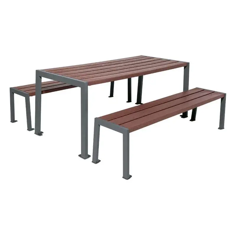 Table de pique-nique Silaos plastique recyclé et acier 1 820 mm