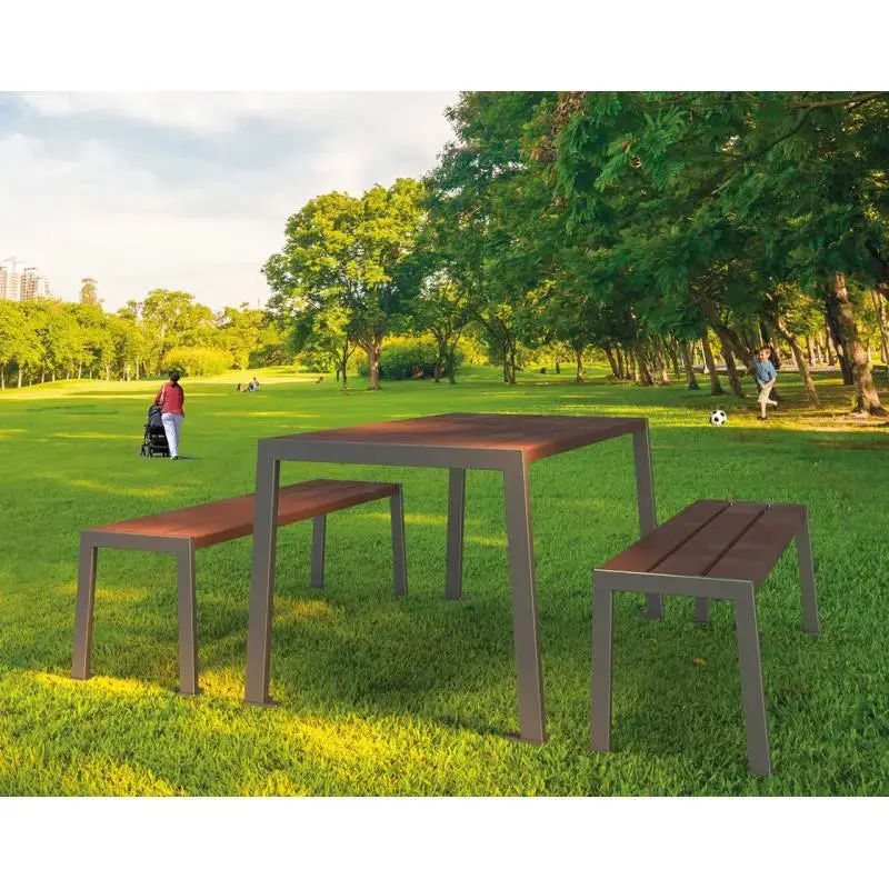 Table de pique-nique Silaos plastique recyclé et acier 1 820 mm