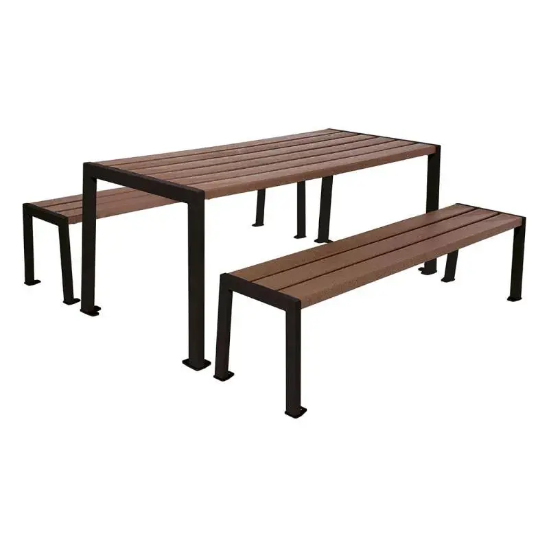 Table de pique-nique Silaos plastique recyclé et acier 1 820 mm