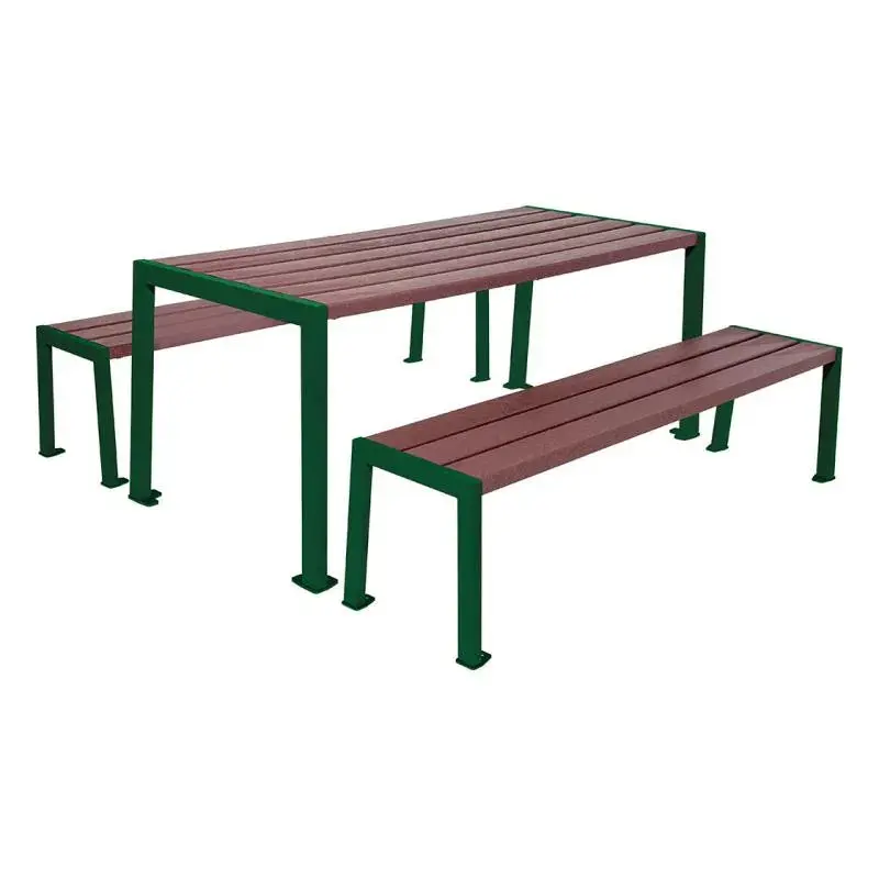 Table de pique-nique Silaos plastique recyclé et acier 1 820 mm