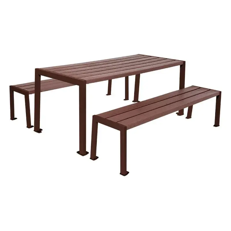 Table de pique-nique Silaos plastique recyclé et acier 1 820 mm