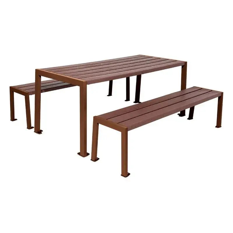 Table de pique-nique Silaos plastique recyclé et acier 1 820 mm