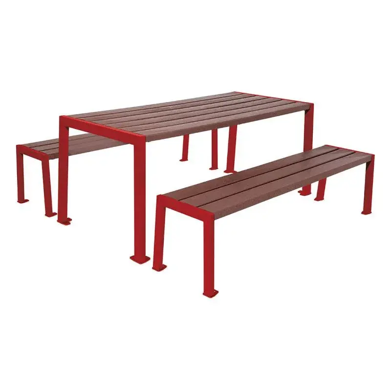 Table de pique-nique Silaos plastique recyclé et acier 1 820 mm