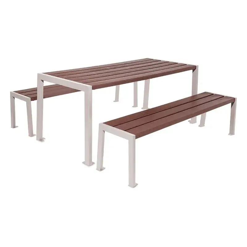 Table de pique-nique Silaos plastique recyclé et acier 1 820 mm