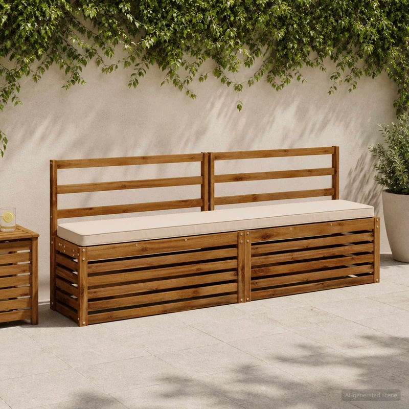 2-Piece Bench Cushions VUGHT 2 pcs 100% Polyester Cream