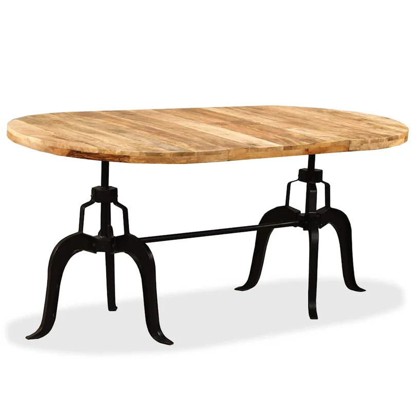 244799 vidaXL Dining Table Solid Mango Wood and Steel 180 cm