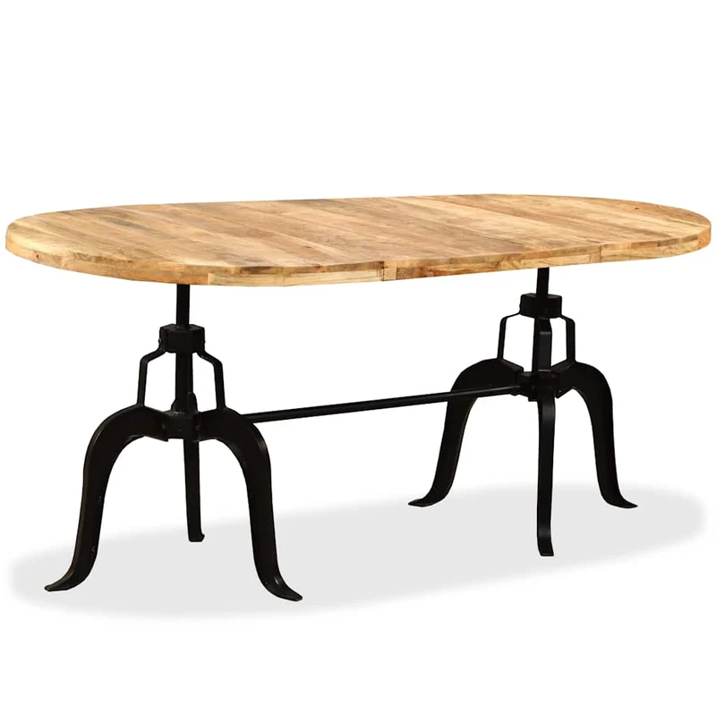 244799 vidaXL Dining Table Solid Mango Wood and Steel 180 cm