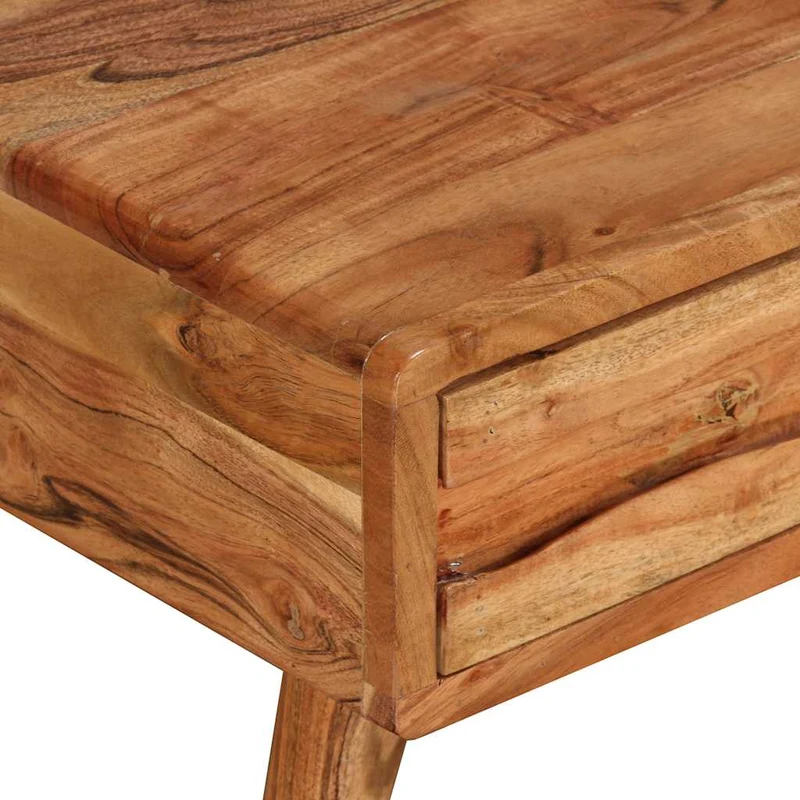 244974 vidaXL Coffee Table Solid Wood with Carved Drawer 100x50x40 cm