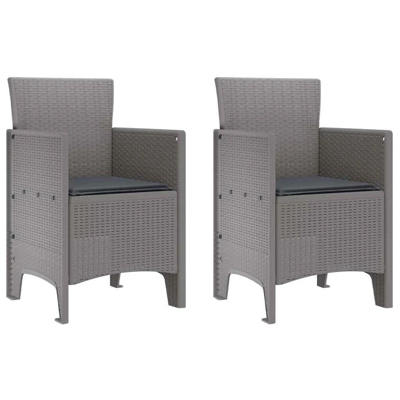 Garden Dining Set 3 pcs Light Grey Polypropylene