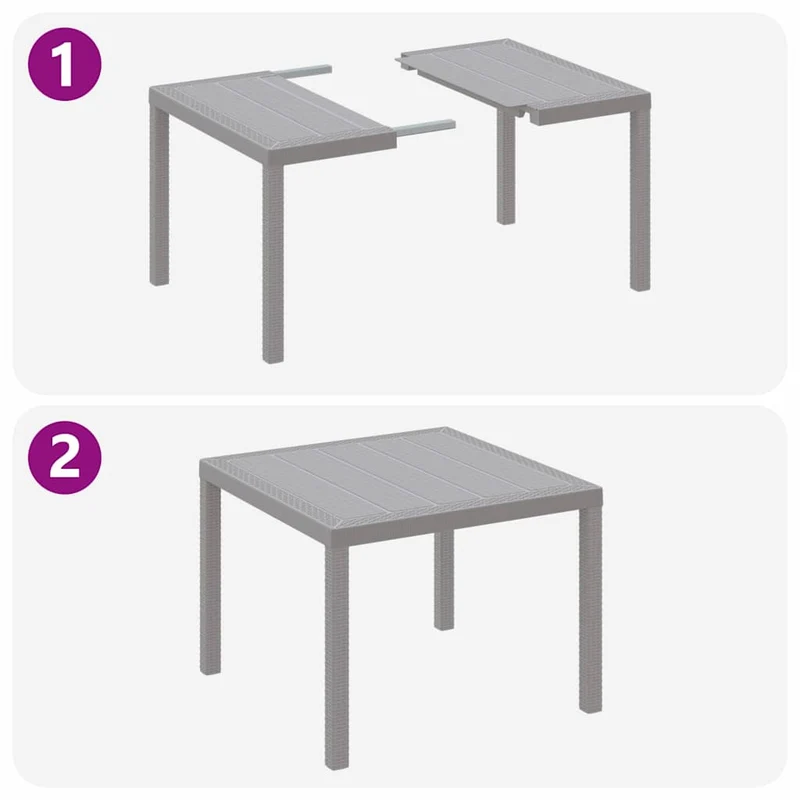 Garden Dining Set 3 pcs Light Grey Polypropylene
