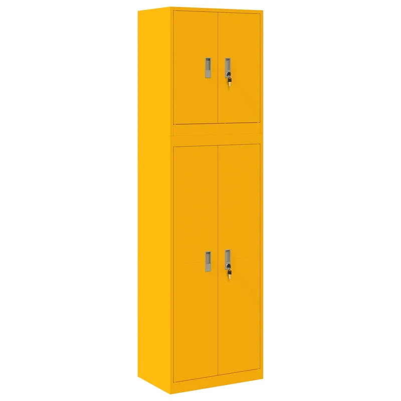 Storage Cabinet 2 pcs Mustard Yellow 60 x 40 x 210 cm Steel
