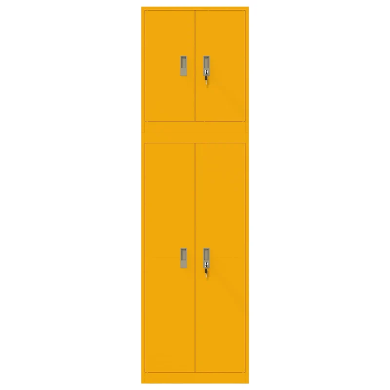 Storage Cabinet 2 pcs Mustard Yellow 60 x 40 x 210 cm Steel