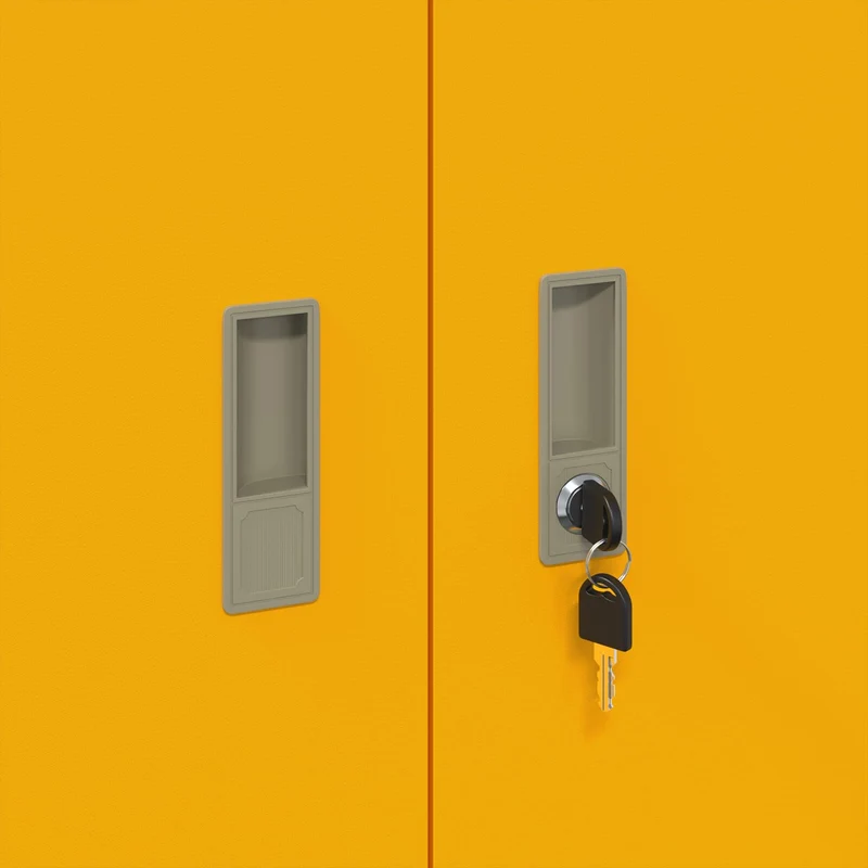 Storage Cabinet 2 pcs Mustard Yellow 60 x 40 x 210 cm Steel