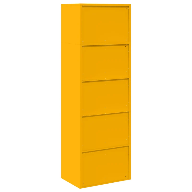 Storage Cabinet 2 pcs Mustard Yellow 60 x 40 x 180 cm Steel