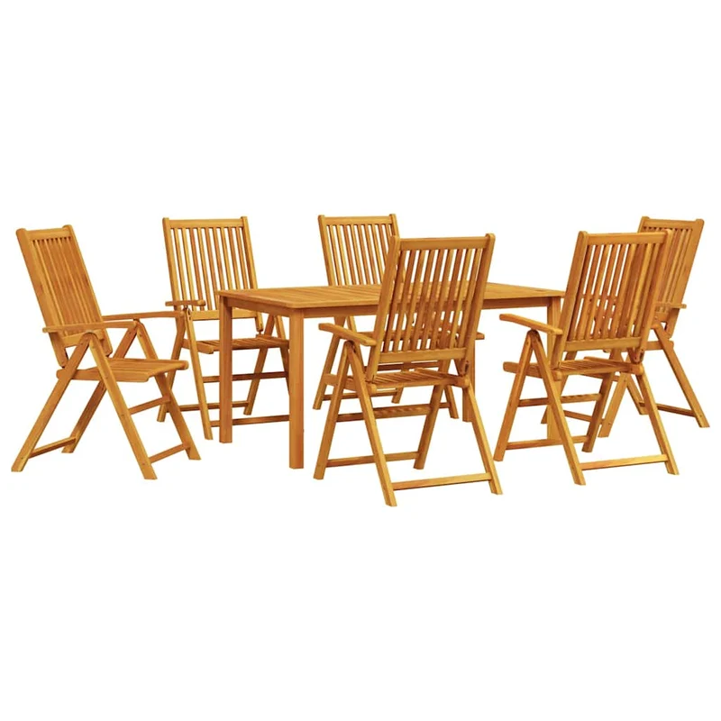 Garden Dining Set 7 pcs Brown Solid Acacia Wood