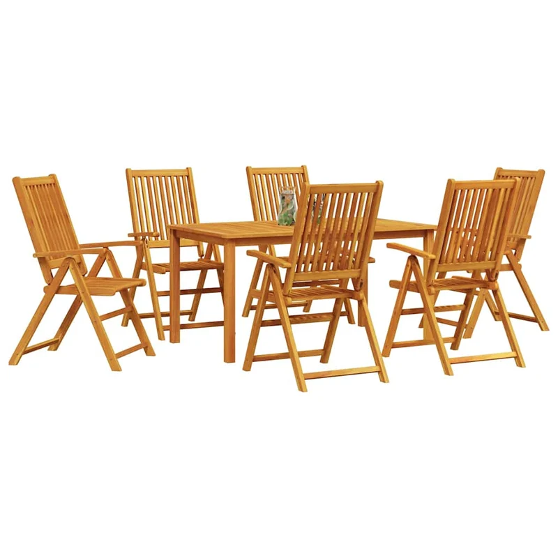 Garden Dining Set 7 pcs Brown Solid Acacia Wood
