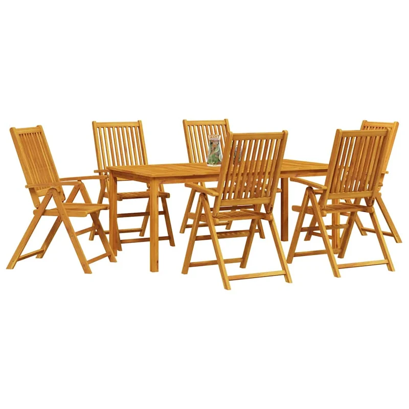 Garden Dining Set 7 pcs Brown Solid Acacia Wood