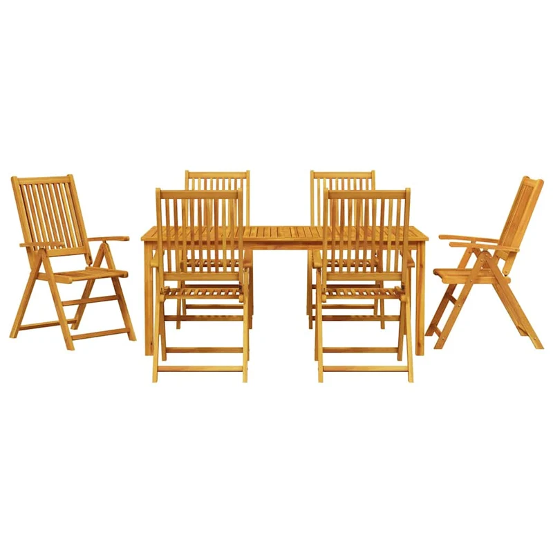Garden Dining Set 7 pcs Brown Solid Acacia Wood