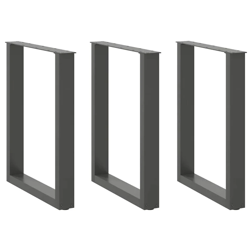 Dining Table Legs U-Shaped 3 pcs Anthracite 70x(72-73) cm Steel