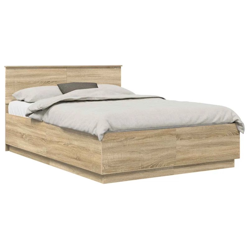 Bed Frame Sonoma Oak 160 x 200 cm Engineered Wood