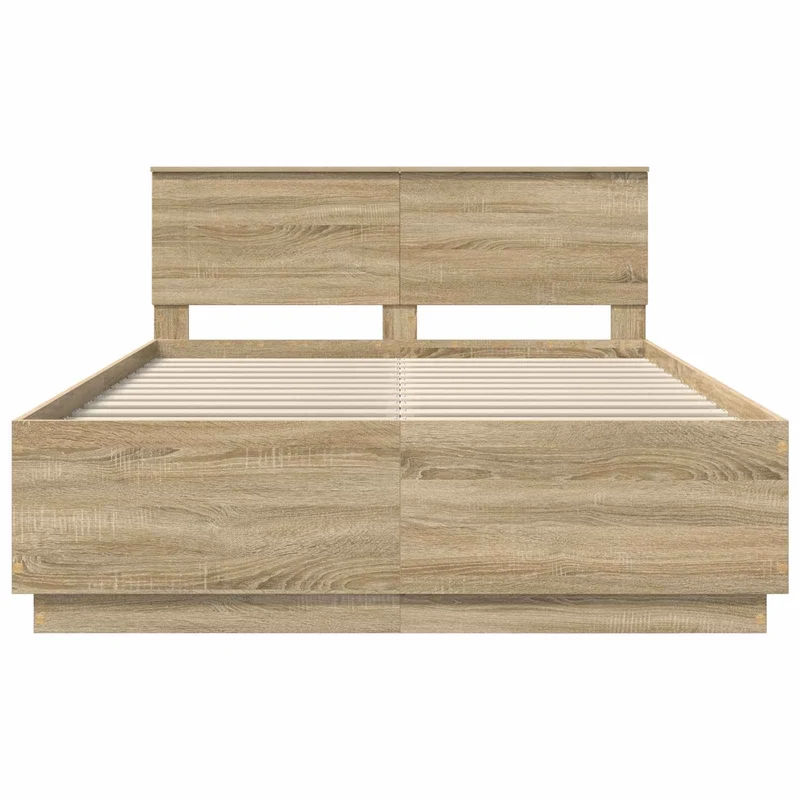 Bed Frame Sonoma Oak 160 x 200 cm Engineered Wood