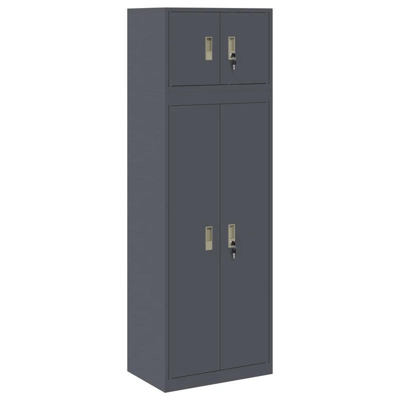 Storage Cabinet 2 pcs Anthracite 60 x 40 x 180 cm Steel
