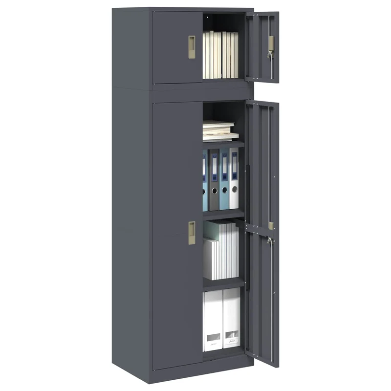 Storage Cabinet 2 pcs Anthracite 60 x 40 x 180 cm Steel