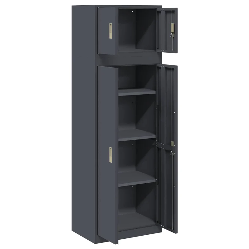 Storage Cabinet 2 pcs Anthracite 60 x 40 x 180 cm Steel