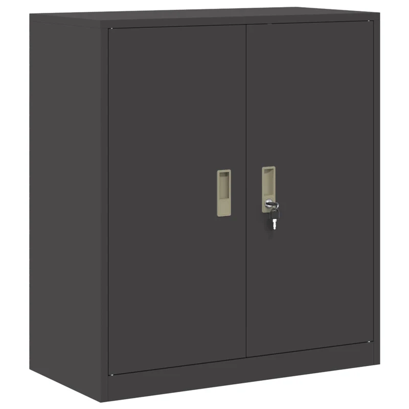 Storage Cabinet 2 pcs Black 80 x 40 x 160 cm Steel Lockable