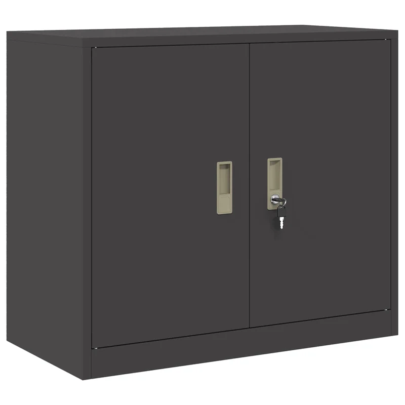 Storage Cabinet 2 pcs Black 80 x 40 x 175 cm Steel Lockable