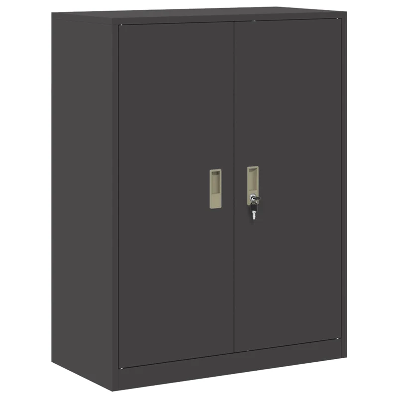 Storage Cabinet 2 pcs Black 80 x 40 x 175 cm Steel Lockable