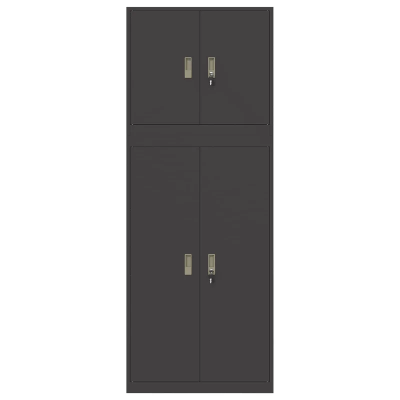 Storage Cabinet 2 pcs Black 80 x 40 x 210 cm Steel Lockable