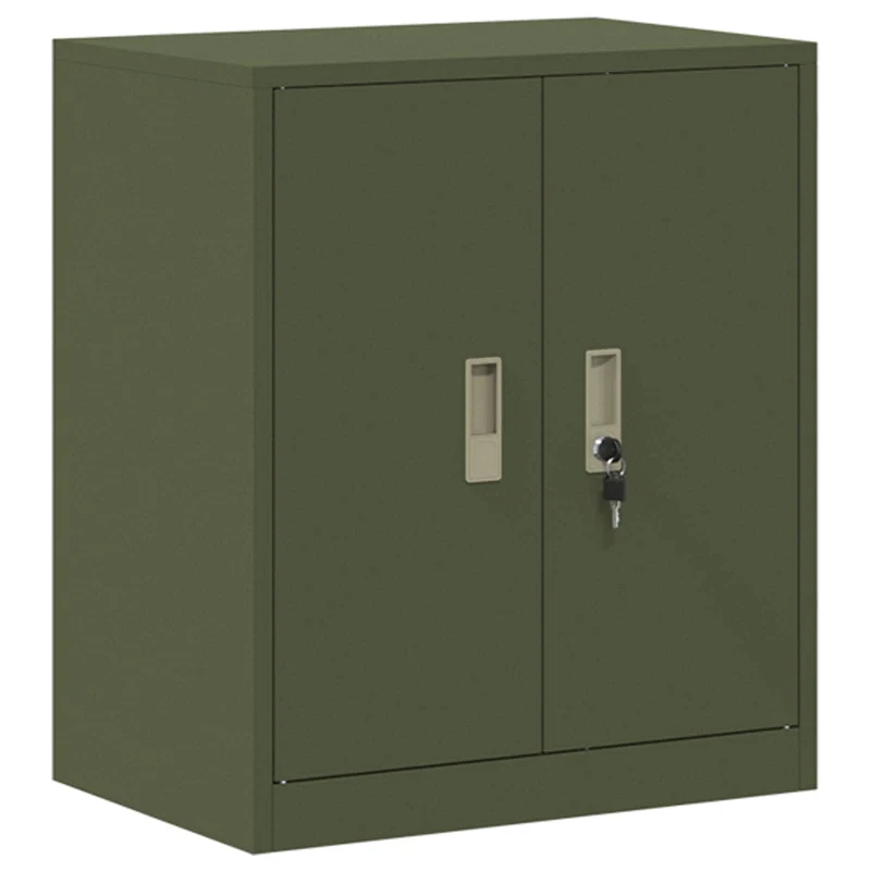 Storage Cabinet 2 pcs Olive Green 60 x 40 x 160 cm Steel