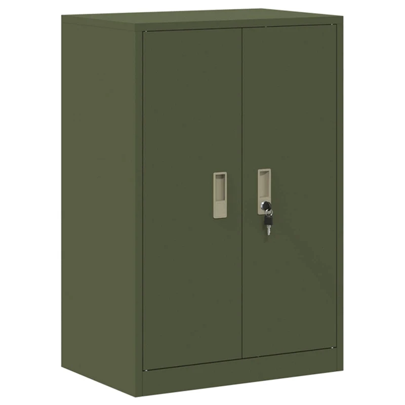 Storage Cabinet 2 pcs Olive Green 60 x 40 x 160 cm Steel