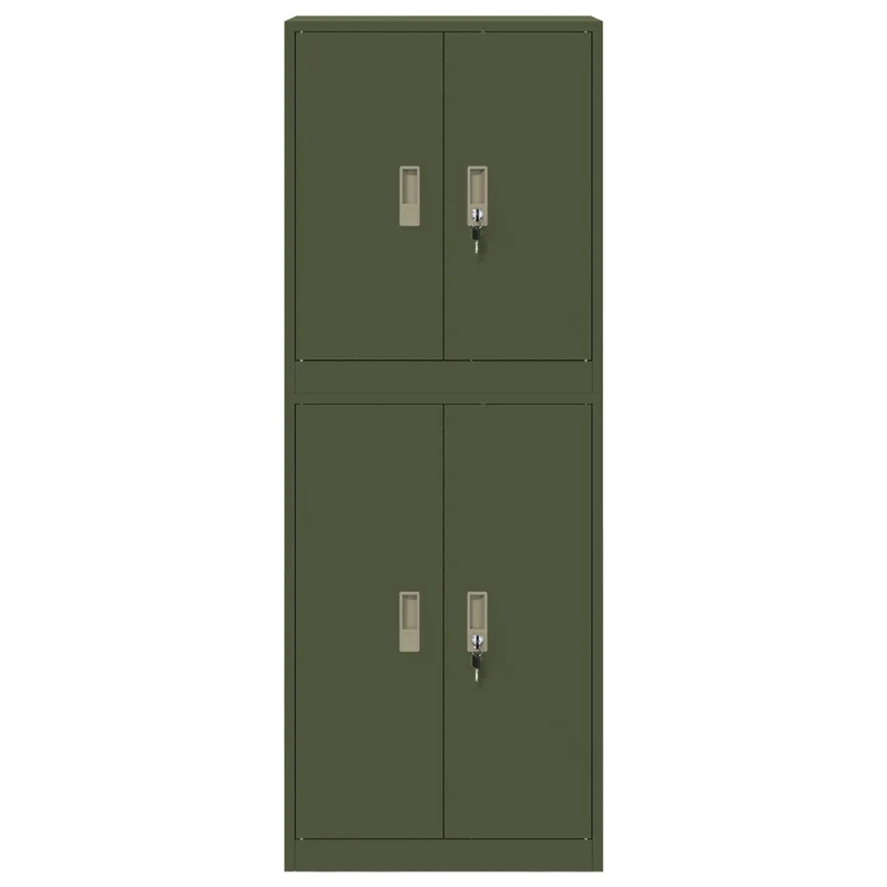 Storage Cabinet 2 pcs Olive Green 60 x 40 x 160 cm Steel