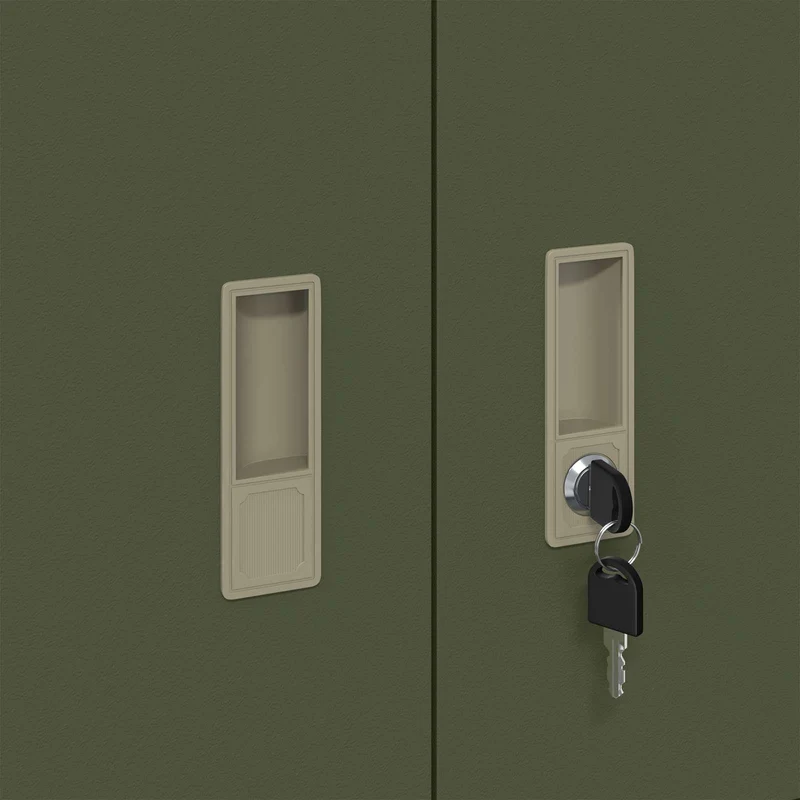 Storage Cabinet 2 pcs Olive Green 60 x 40 x 160 cm Steel
