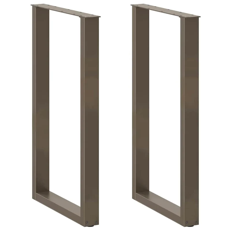 Bar Table Legs U-Shaped 2 pcs Natural Steel 60x(100-101) cm Steel