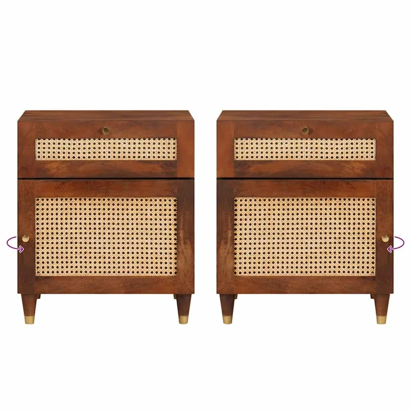 Bedside Tables with Drawer 50 x 33 x 60 cm Solid Mango Wood