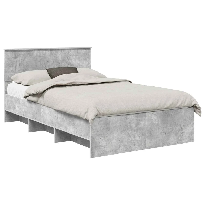Bed Frame Concrete Grey 120 x 190 cm Engineered Wood