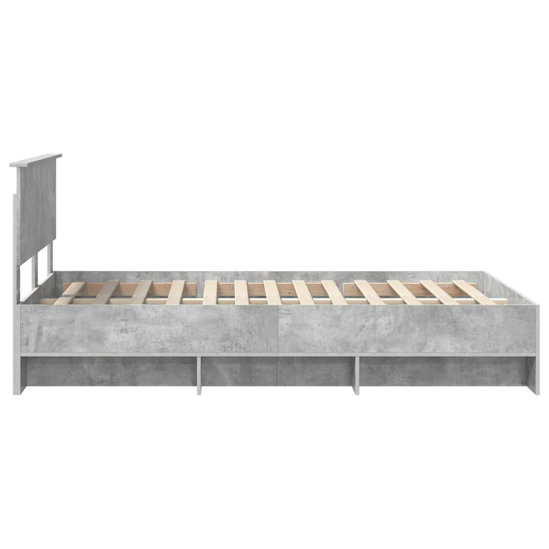Bed Frame Concrete Grey 120 x 190 cm Engineered Wood