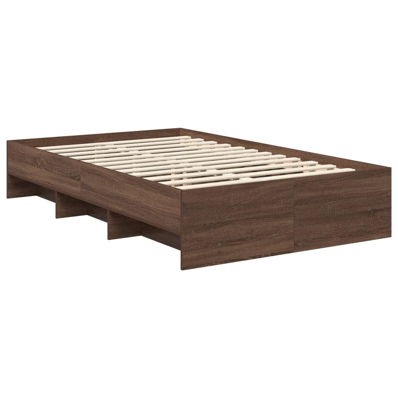 Bed Frame Brown Oak 120 x 190 cm Engineered Wood