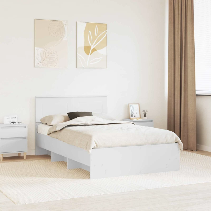 Bed Frame White 120 x 200 cm Engineered Wood
