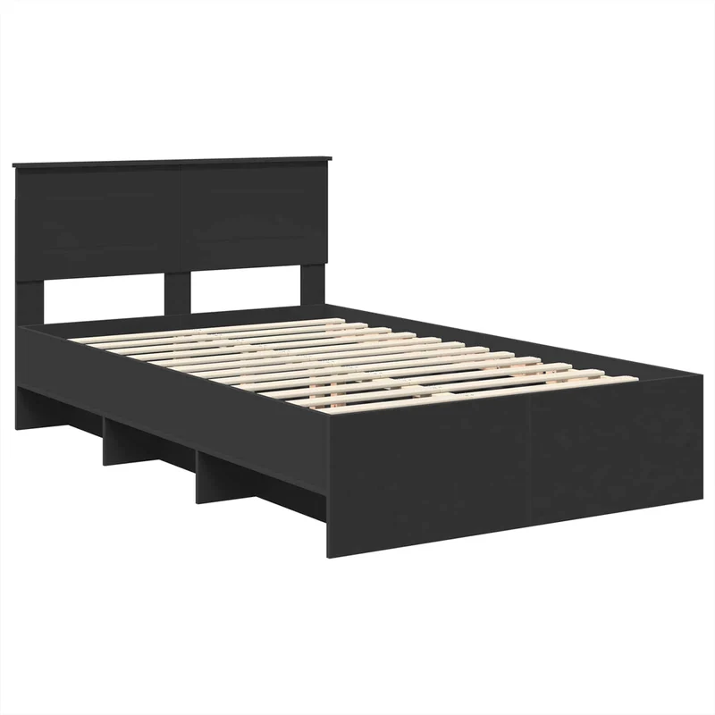 Bed Frame Black 120 x 200 cm Engineered Wood
