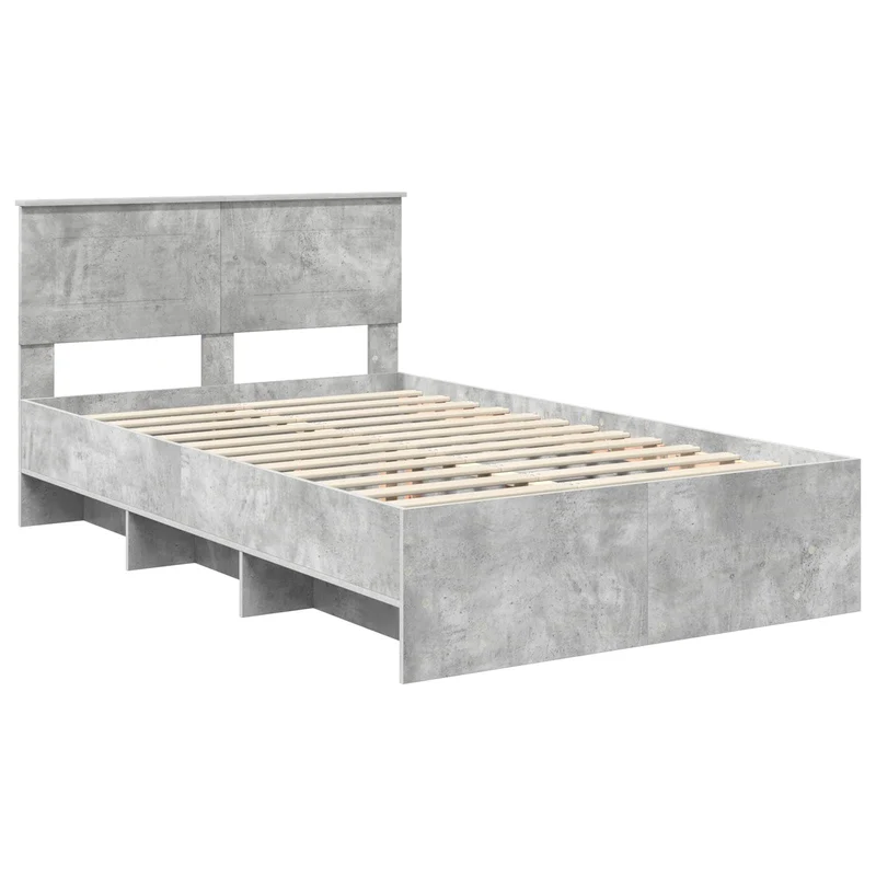 Bed Frame Concrete Grey 120 x 200 cm Engineered Wood