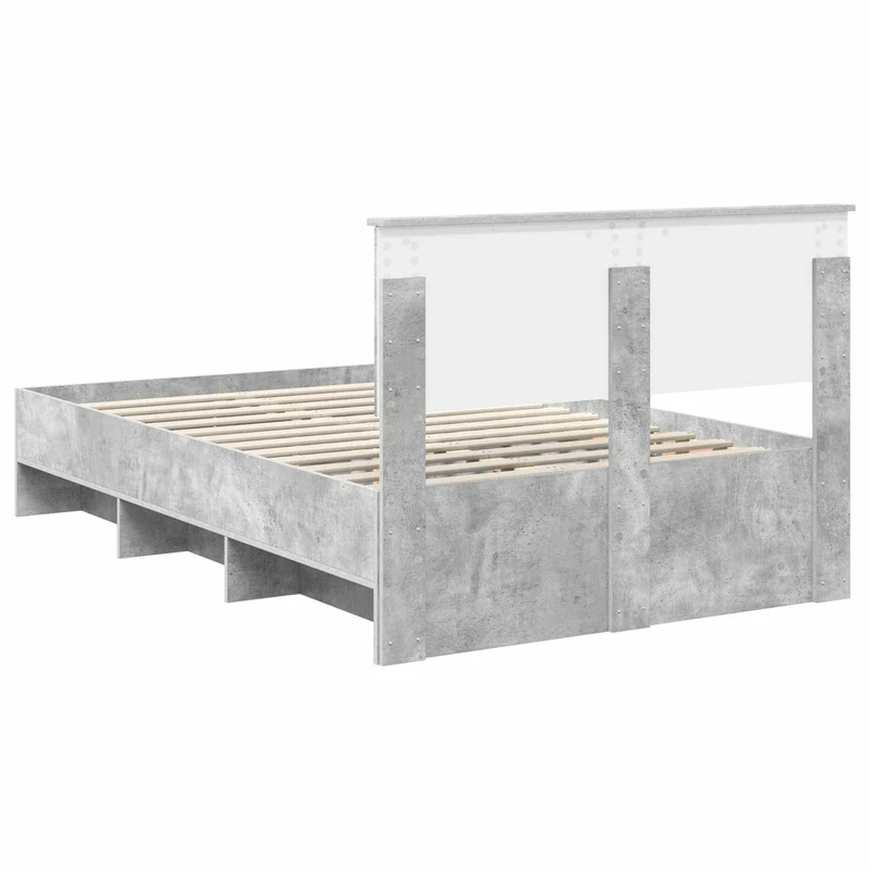 Bed Frame Concrete Grey 120 x 200 cm Engineered Wood