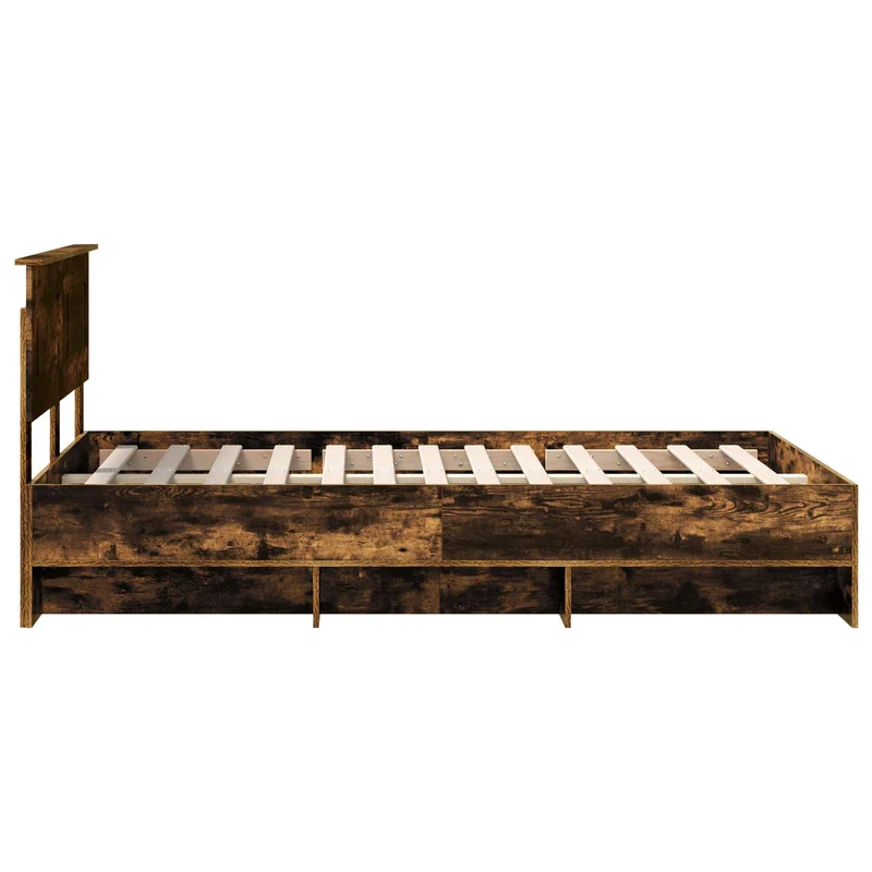 Bed Frame Smoked Oak 120 x 200 cm Engineered Wood