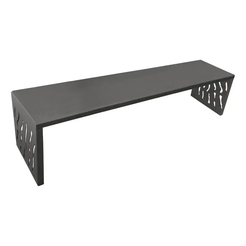 Banquette acier Venise 1 800 mm sans dossier, assise en tôle, structure acier 3 mm, sur platines
